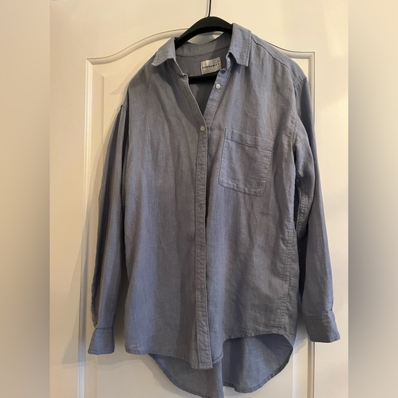 Blue Linen Community Button Up - Picture 4 of 5
